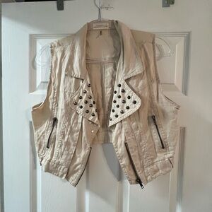 Love Tree Cream Studded Vest